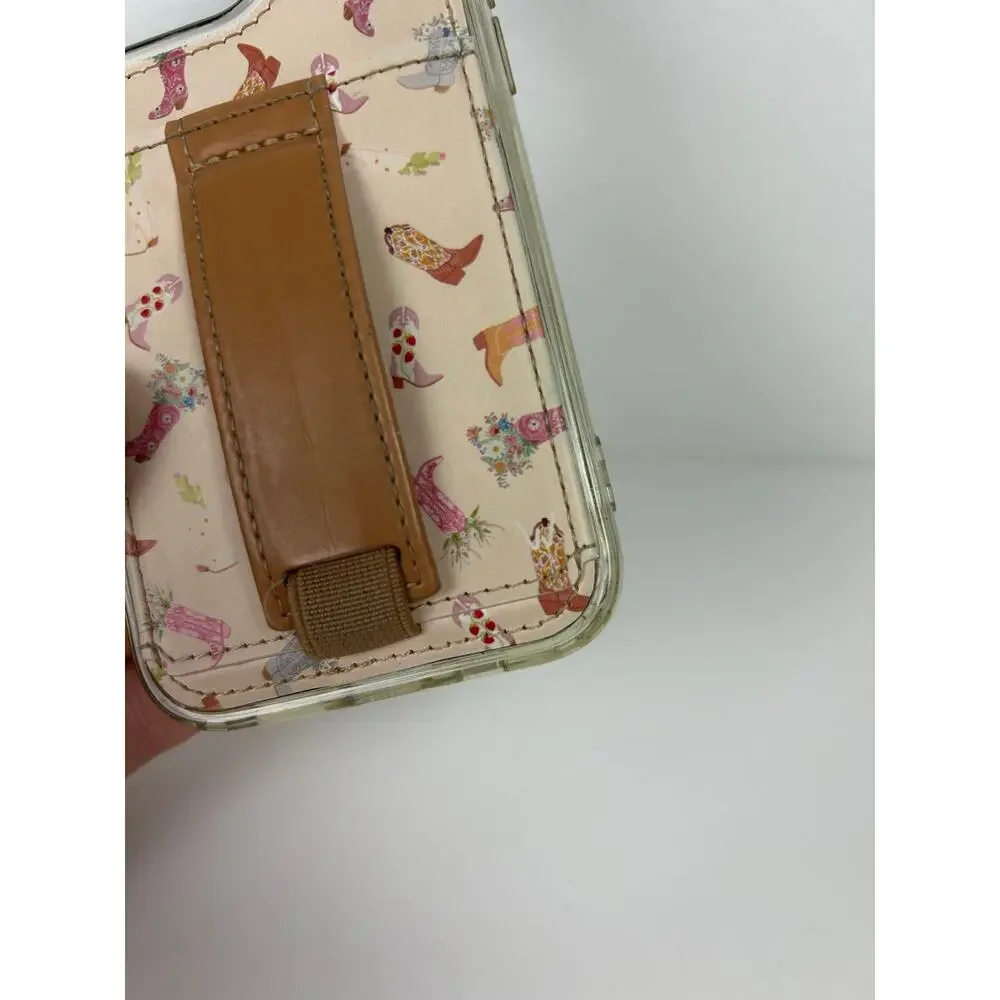 Walli iPhone 15 Pro Case Cowgirl Cowboy Boots Floral Cell Phone Case